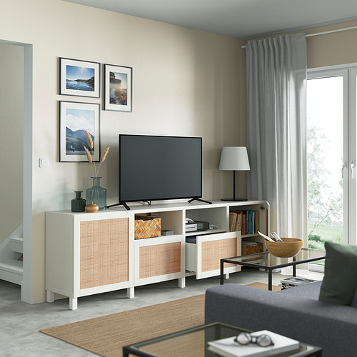 BESTÅ - TV bench with doors and drawers, white/Studsviken/Stubbarp white | IKEA Taiwan Online - PE821639_S4