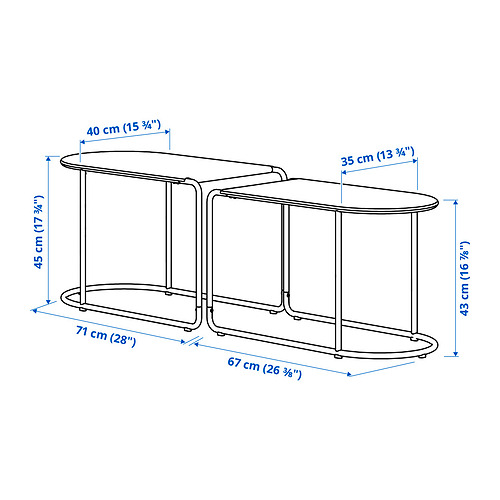 GRYTSHOLM nest of tables, set of 2