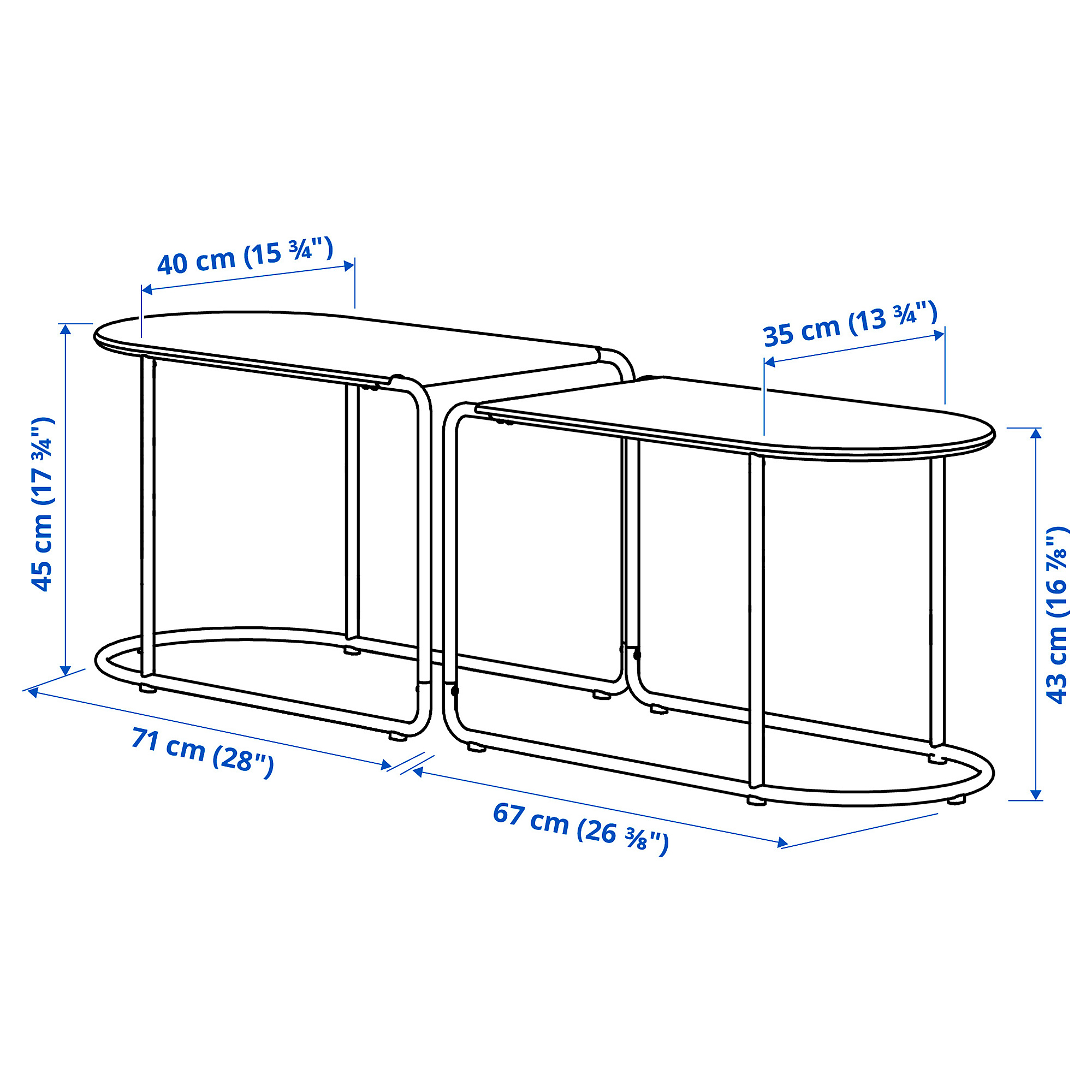 GRYTSHOLM nest of tables, set of 2