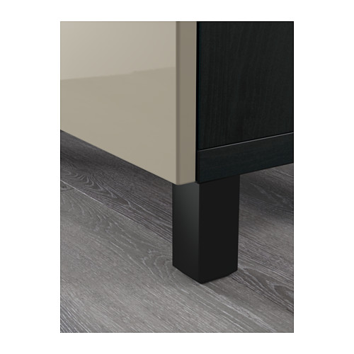 BESTÅ - storage combination with doors, black-brown/Selsviken/Stubbarp high-gloss/beige | IKEA Taiwan Online - PE561875_S4