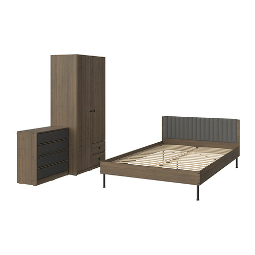 BRUKSVARA - bedroom furniture, set of 3, brown/dark grey | IKEA Taiwan Online - PE902283_S4