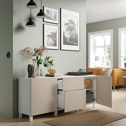 BESTÅ - storage combination with drawers, white Lappviken/Stubbarp/light grey/beige | IKEA Taiwan Online - PE821686_S4