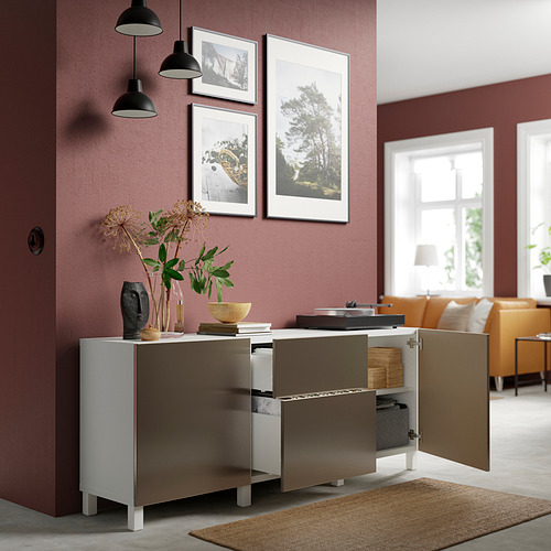 BESTÅ - storage combination with drawers, white Riksviken/light bronze effect | IKEA Taiwan Online - PE821689_S4