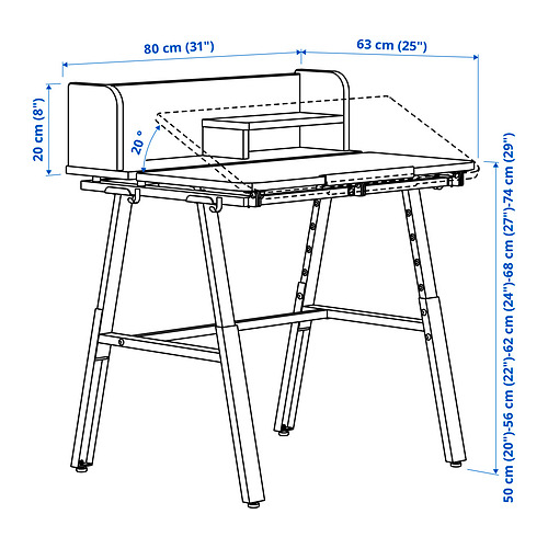 PIPLÄRKA/ÖRFJÄLL children's desk and chair