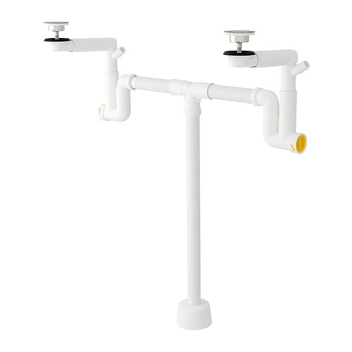 RÄNNILEN - water trap w flexible pipe, 2 bowls, 2 bowls | IKEA Taiwan Online - PE902396_S4