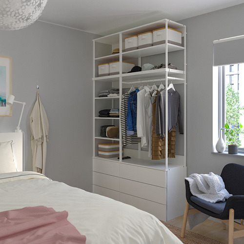 PLATSA wardrobe with 6 drawers