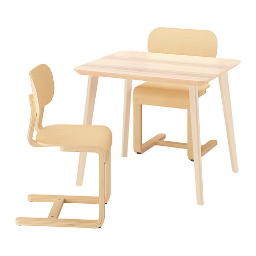 LISABO/LYCKAN - table and 2 chairs, ash veneer/birch veneer, 88x78 cm | IKEA Taiwan Online - PE967055_S4