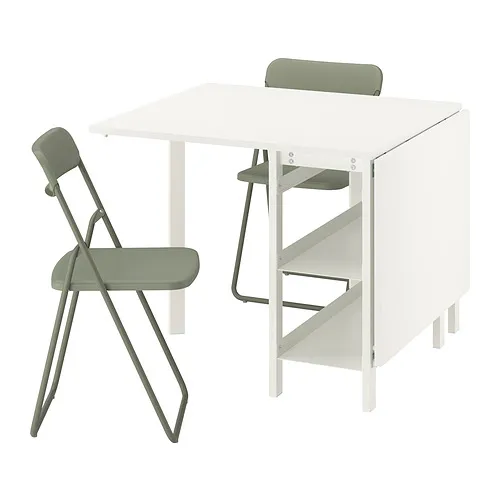 VIHALS/VIHALS - 餐桌椅組, 折疊桌 白色/綠色, 39/95/151x90 公分 | IKEA 線上購物 - PE967059_S4