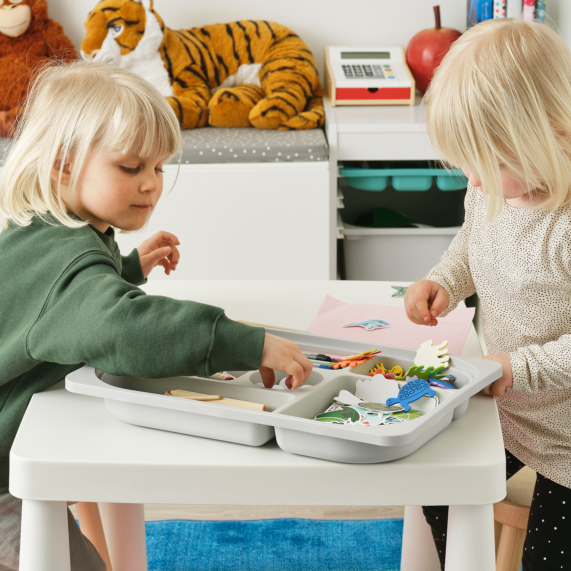 TROFAST storage tray with compartments