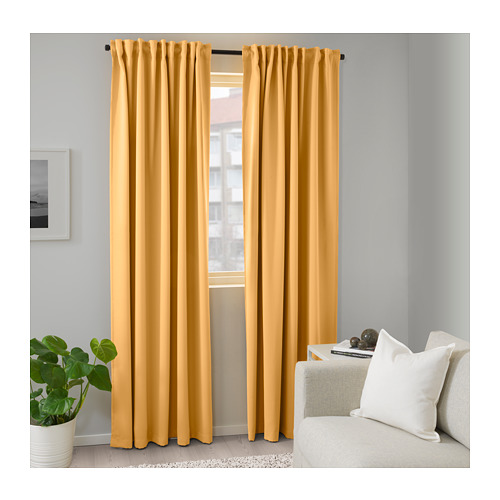 MAJGULL - 部分遮光窗簾 2件裝, 黃色 | IKEA 線上購物 - PE676149_S4