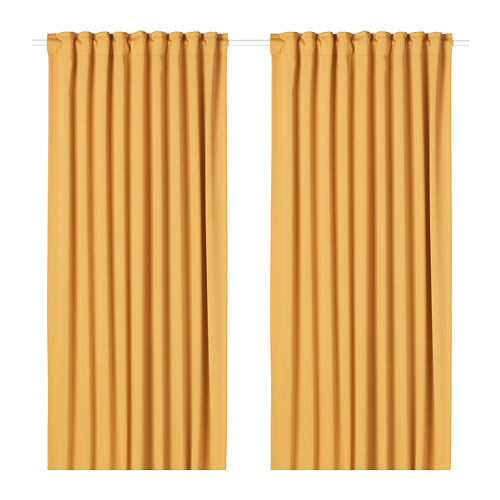 MAJGULL - 部分遮光窗簾 2件裝, 黃色 | IKEA 線上購物 - PE676148_S4