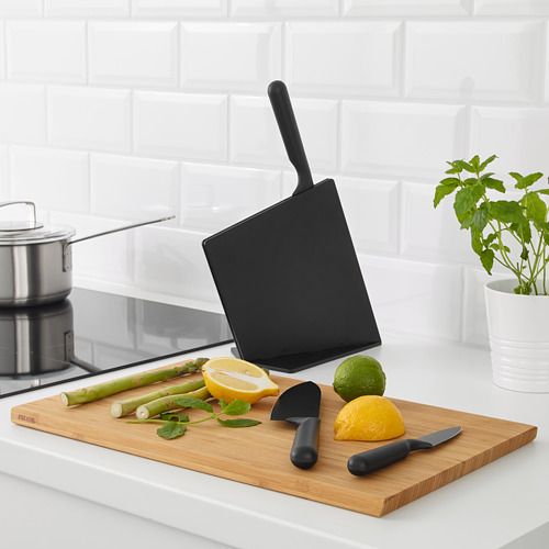 JÄMFÖRA knife block with 3 knives