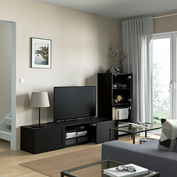 BESTÅ - 電視收納組合/玻璃門板, Lappviken/Sindvik 黑棕色/透明玻璃 | IKEA 線上購物 - PE705688_S3
