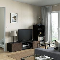 BESTÅ - 電視收納組合/玻璃門板, 黑棕色/Selsviken 高亮面/棕色/透明玻璃 | IKEA 線上購物 - PE705677_S3
