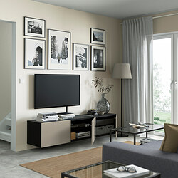 BESTÅ - TV bench with doors, black-brown/Timmerviken black | IKEA Taiwan Online - PE742196_S3
