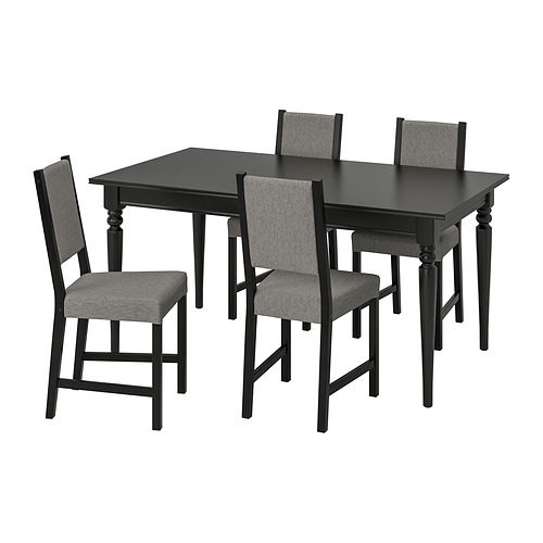 INGATORP/STEFAN - table and 4 chairs, black/Knisa grey/beige | IKEA Taiwan Online - PE864054_S4