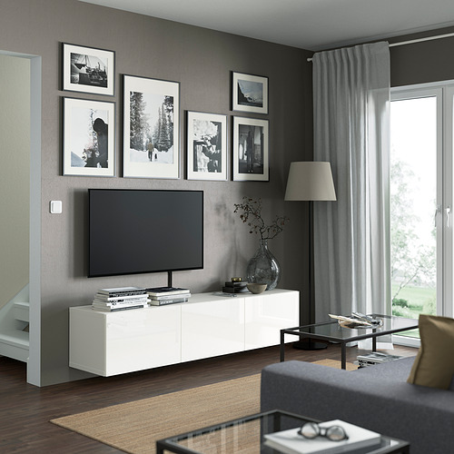 BESTÅ - 電視櫃附門板, 白色/Selsviken 高亮面 白色 | IKEA 線上購物 - PE821980_S4