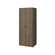BRUKSVARA - wardrobe with 2 doors and 2 drawers, brown, 79x57x201 cm | IKEA Taiwan Online - PE902652_S2 