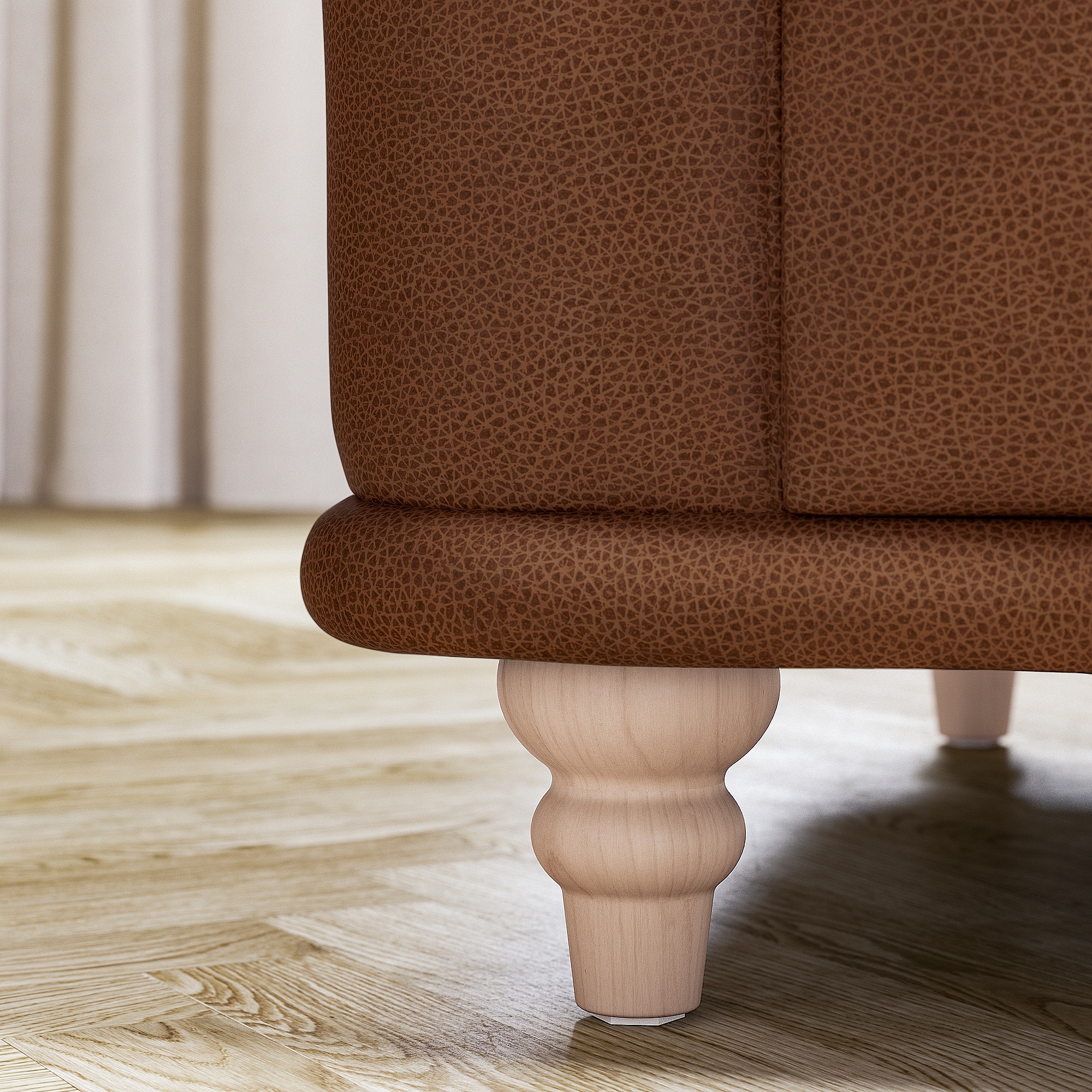 VISKAFORS - 1,5-seat armchair, Högalid brown/birch
