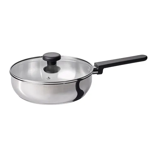 MIDDAGSMAT - sauté pan with lid, clear glass/stainless steel, 24 cm | IKEA Taiwan Online - PE902699_S4