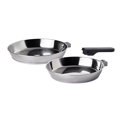 SLÄTROCKA cookware kit with detachable handle