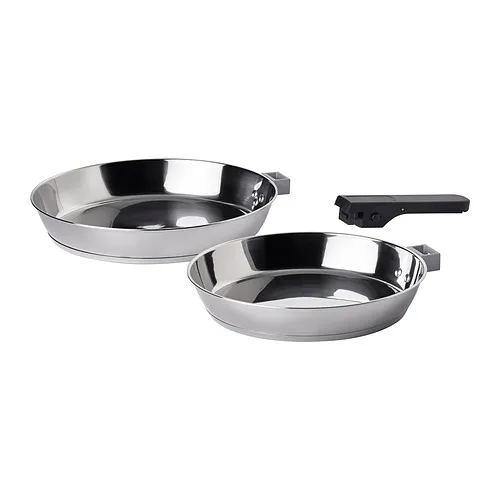 SLÄTROCKA - cookware kit with detachable handle, frying pan stainless steel | IKEA Taiwan Online - PE902703_S4