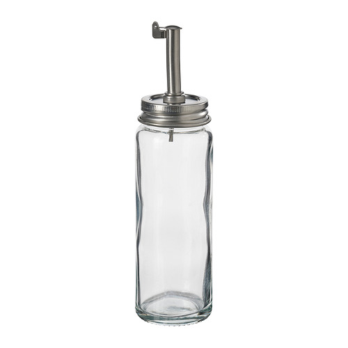 CITRONHAJ - oil/vinegar bottle, clear glass/stainless steel, 16 cm | IKEA Taiwan Online - PE902819_S4