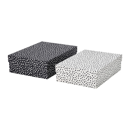 RÄTTAREN - 附蓋收納盒 2件組, 黑色/白色 | IKEA 線上購物 - PE967185_S4