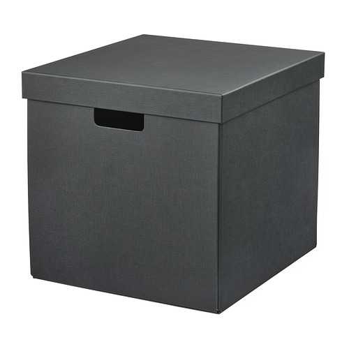 FJÄDERHARV - storage box with lid, anthracite, 32x35x31 cm | IKEA Taiwan Online - PE967193_S4