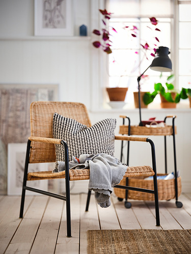 ULRIKSBERG - 扶手椅, 籐製/碳黑色 | IKEA 線上購物 - PH179575_S4