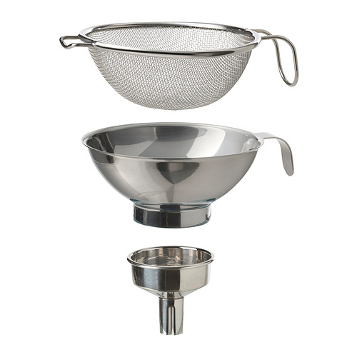 KORKEN - strainer/funnel set of 3, stainless steel | IKEA Taiwan Online - PE902883_S4