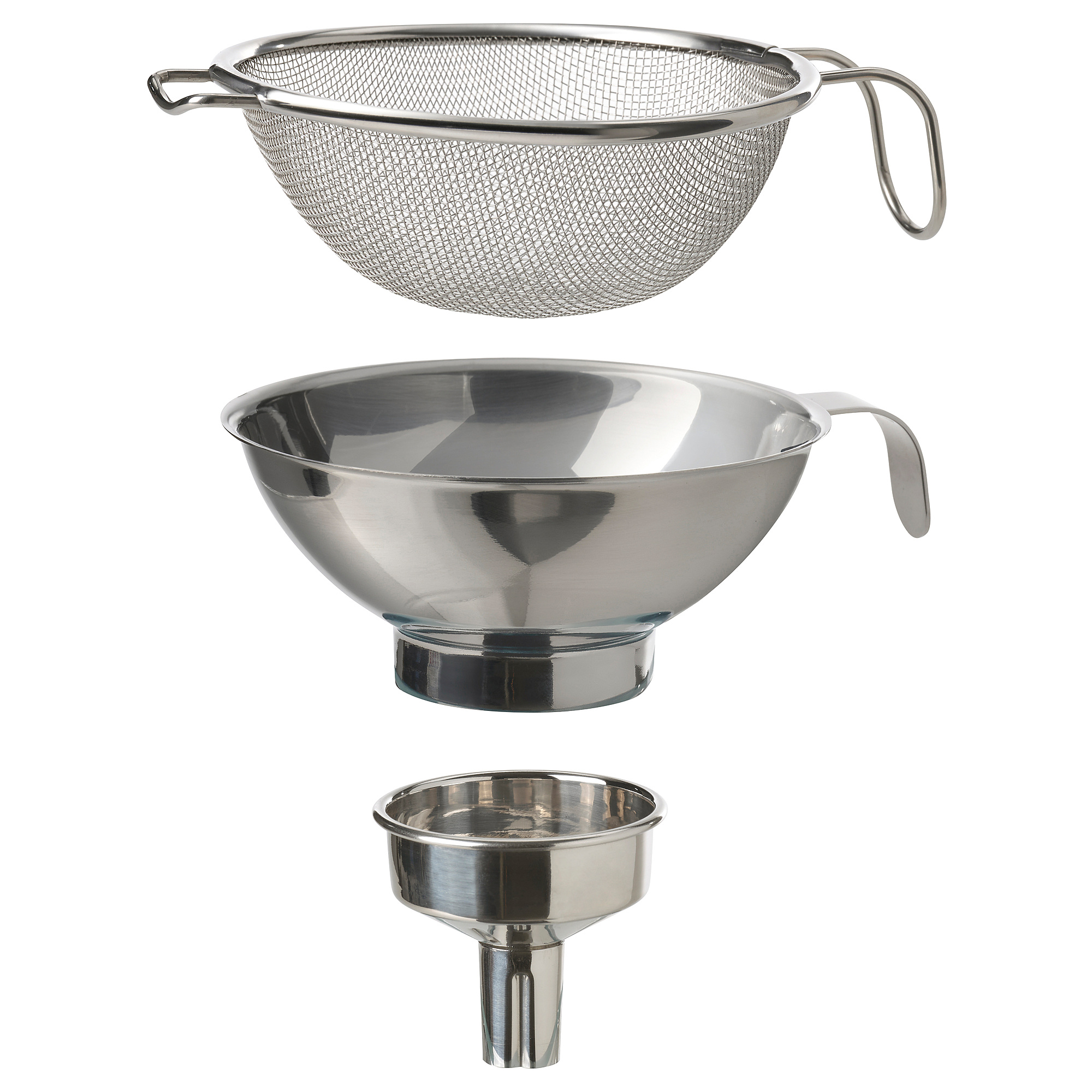 KORKEN strainer/funnel set of 3