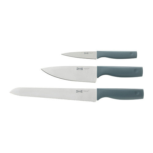 TIGERBARB - 3-piece knife set, grey-turquoise | IKEA Taiwan Online - PE902919_S4