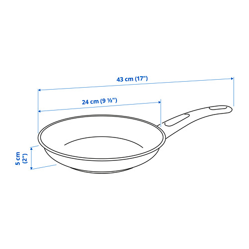HEMLAGAD - 平底煎鍋, 黑色, 直徑24公分 | IKEA 線上購物 - PE822309_S4