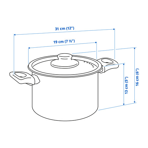 HEMLAGAD - 附蓋湯鍋, 黑色, 3公升 | IKEA 線上購物 - PE822313_S4