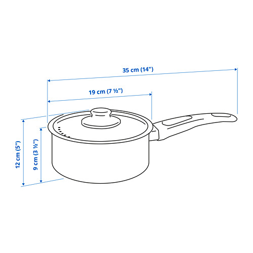 HEMLAGAD saucepan with lid