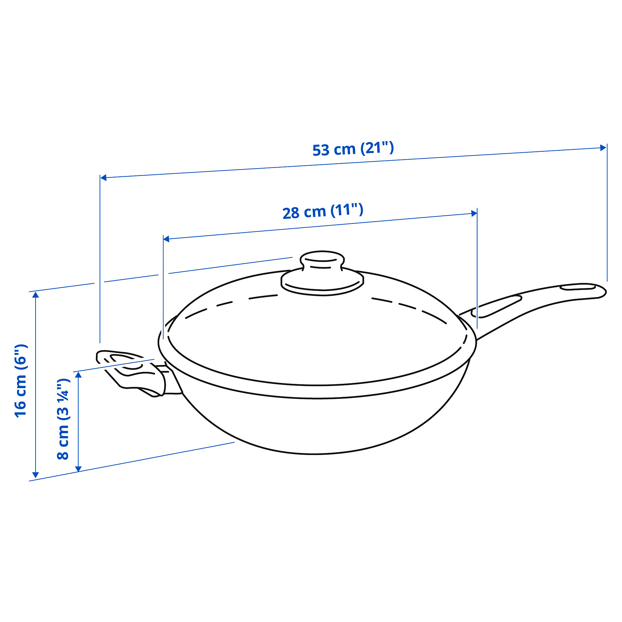 HEMLAGAD wok with lid