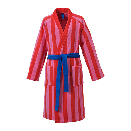 SKOGSSALLAT - bath robe, red-pink/striped, S/M | IKEA Taiwan Online - PE967310_S4