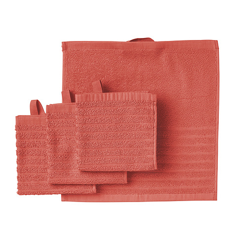 VÅGSJÖN - washcloth, orange-red, 30x30 cm | IKEA Taiwan Online - PE967331_S4
