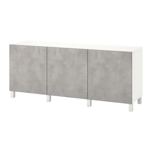 BESTÅ - 附門收納組合, 白色 Kallviken/Stubbarp/淺灰色 仿混凝土, 180x42x74 公分 | IKEA 線上購物 - PE822454_S4