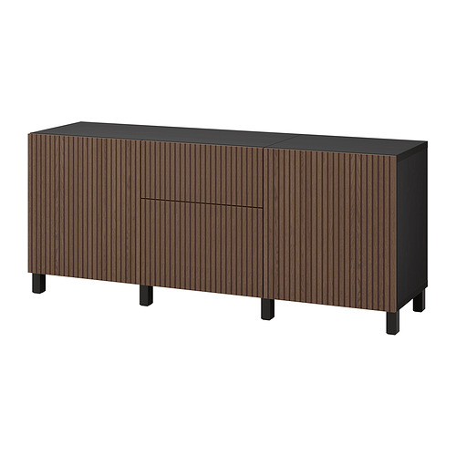 BESTÅ - storage combination with drawers, black-brown Björköviken/Stubbarp/brown stained oak veneer | IKEA Taiwan Online - PE822517_S4