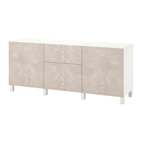 BESTÅ - storage combination with drawers, white Bergsviken/Stubbarp/beige marble effect | IKEA Taiwan Online - PE822506_S4