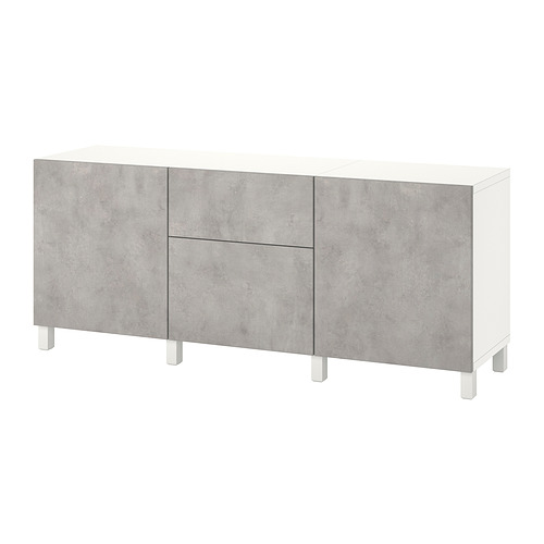 BESTÅ - storage combination with drawers, white Kallviken/light grey concrete effect | IKEA Taiwan Online - PE822512_S4