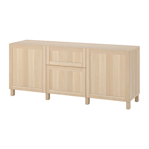 BESTÅ - storage combination with drawers, white stained oak effect/Hanviken/Stubbarp white stained oak effect | IKEA Taiwan Online - PE822497_S4