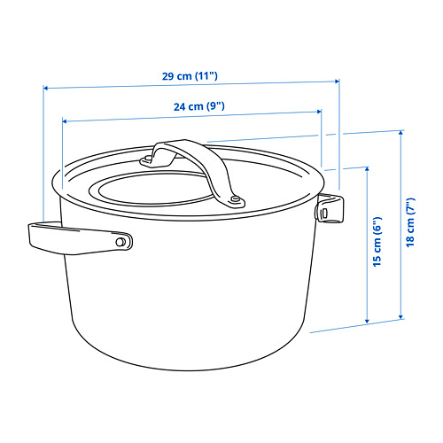 SENSUELL - pot with lid, stainless steel/grey, 5.5L | IKEA Taiwan Online - PE822522_S4