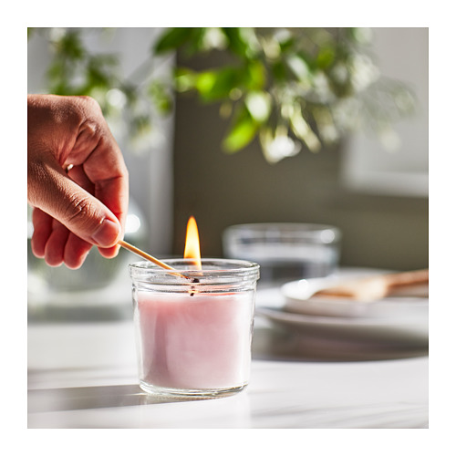 LUGNARE - 香氛杯狀蠟燭, 茉莉花味/粉紅色 | IKEA 線上購物 - PE864571_S4