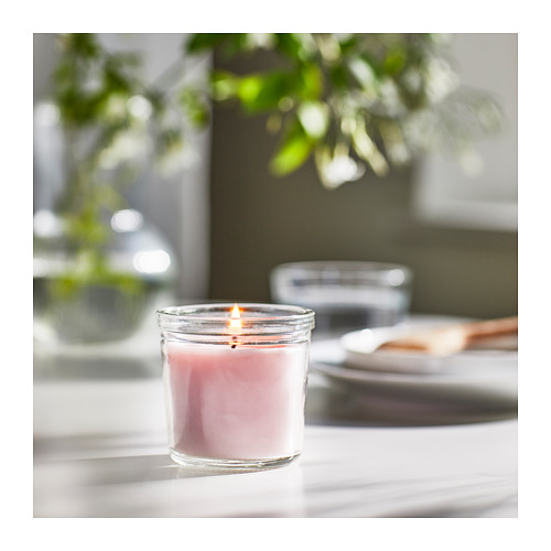 LUGNARE - 香氛杯狀蠟燭, 茉莉花味/粉紅色 | IKEA 線上購物 - PE864570_S4