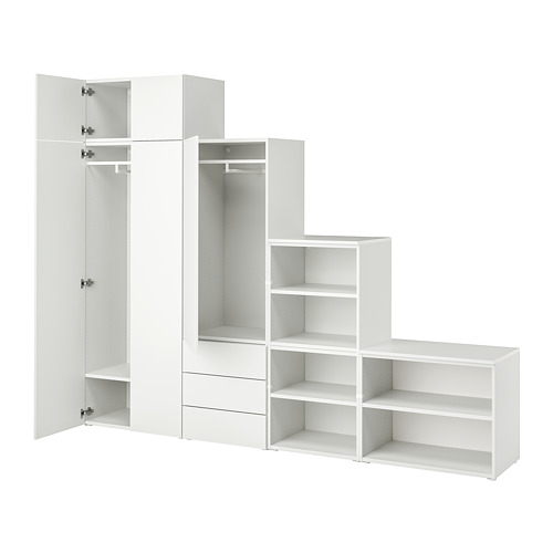 PLATSA wardrobe with 5 doors+3 drawers