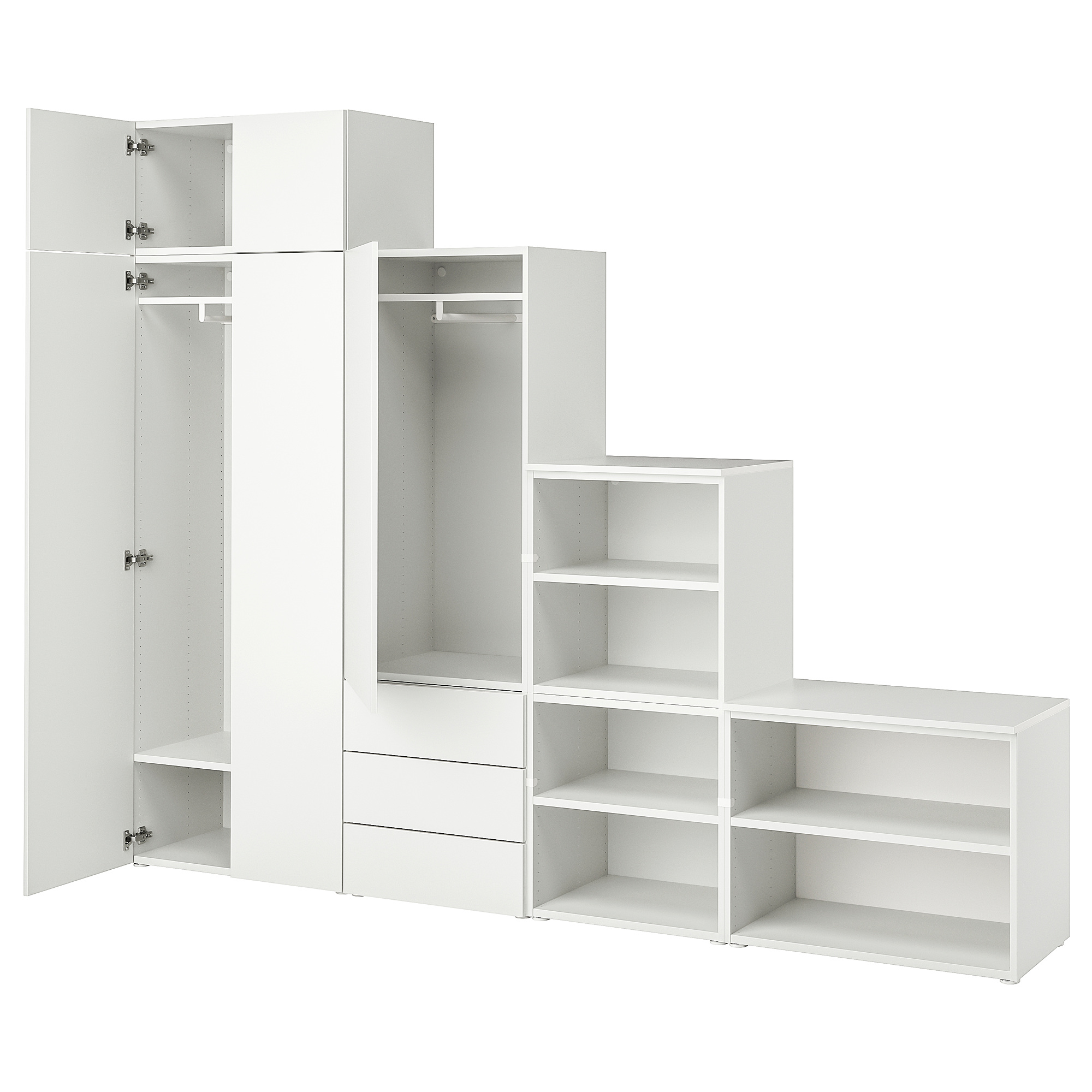 PLATSA wardrobe with 5 doors+3 drawers