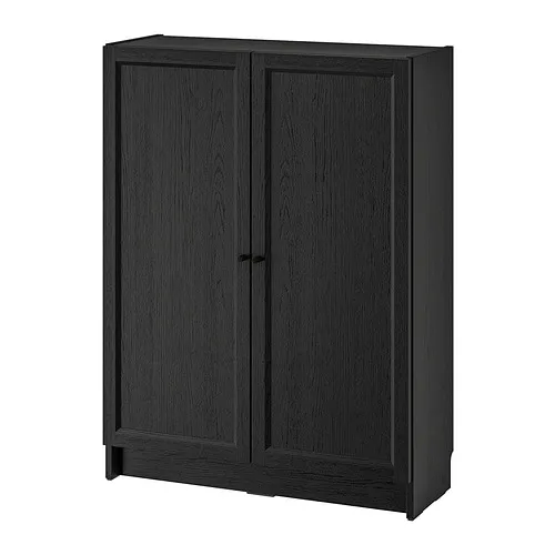 BILLY/OXBERG - 附門書櫃, 黑色 橡木紋, 80x30x106 公分 | IKEA 線上購物 - PE864595_S4